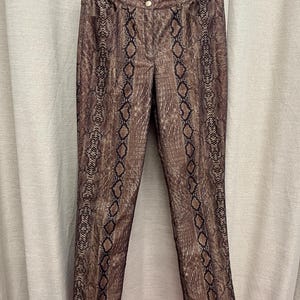 ヴィンテージ ESCADA スネークスキンプリントパンツ | ブラウン パイソン＆クロコ型押し ハイライズ デニムパンツ | サイズS