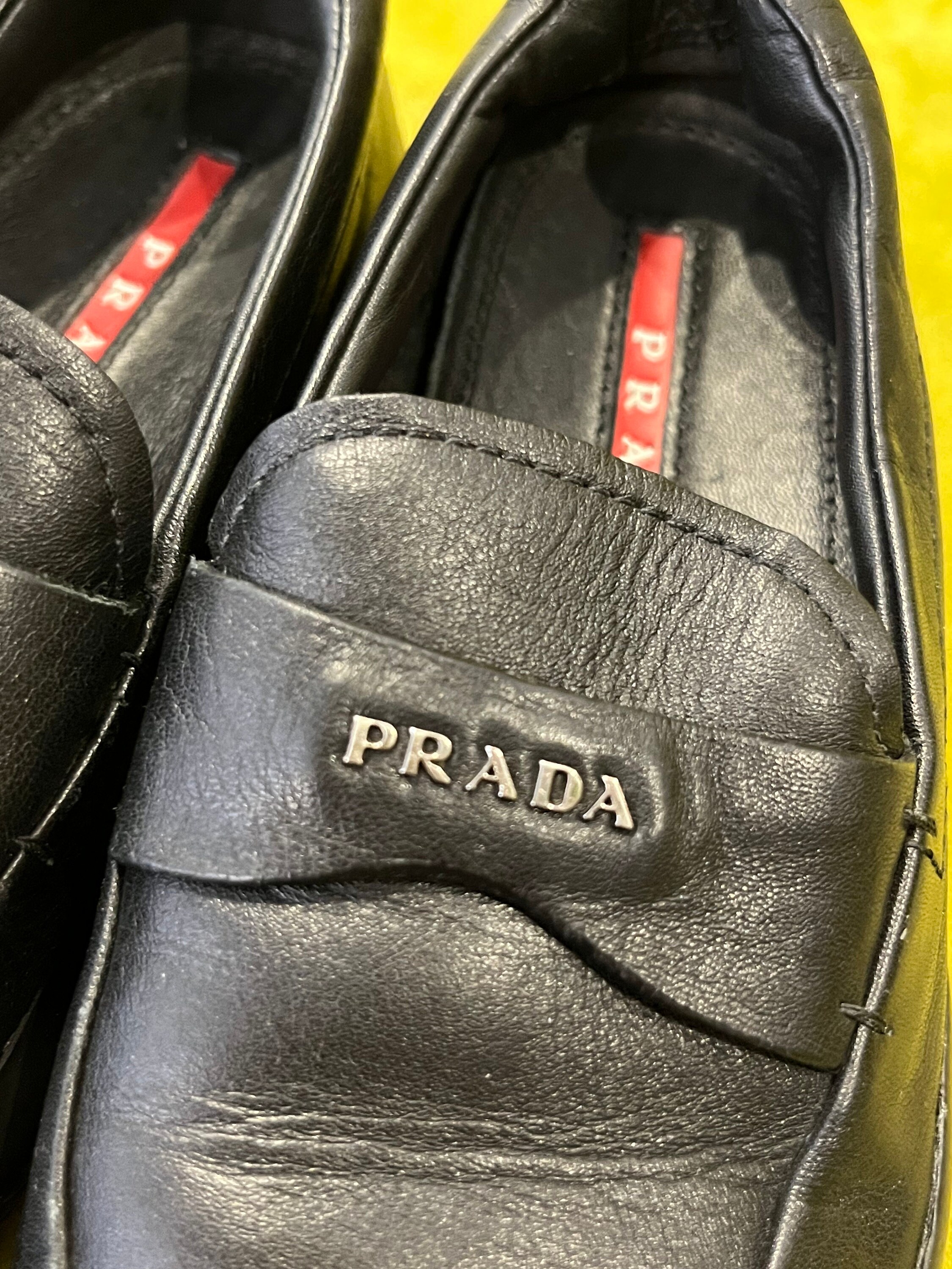 Prada Vintage Zwart Lederen Kid's Loafers Boy's Schoenen Maat 29 Schoenen Jongensschoenen Loafers & Instappers 