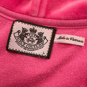 Vintage Juicy Couture Pink Velour Full Zip Track Jacket Hoodie Crown ...