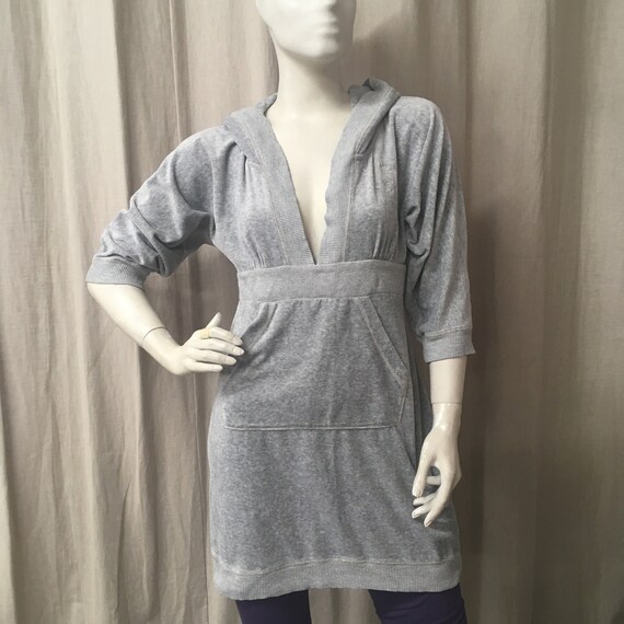 Juicy Couture Vintage Grey Hooded Dress Size Medium