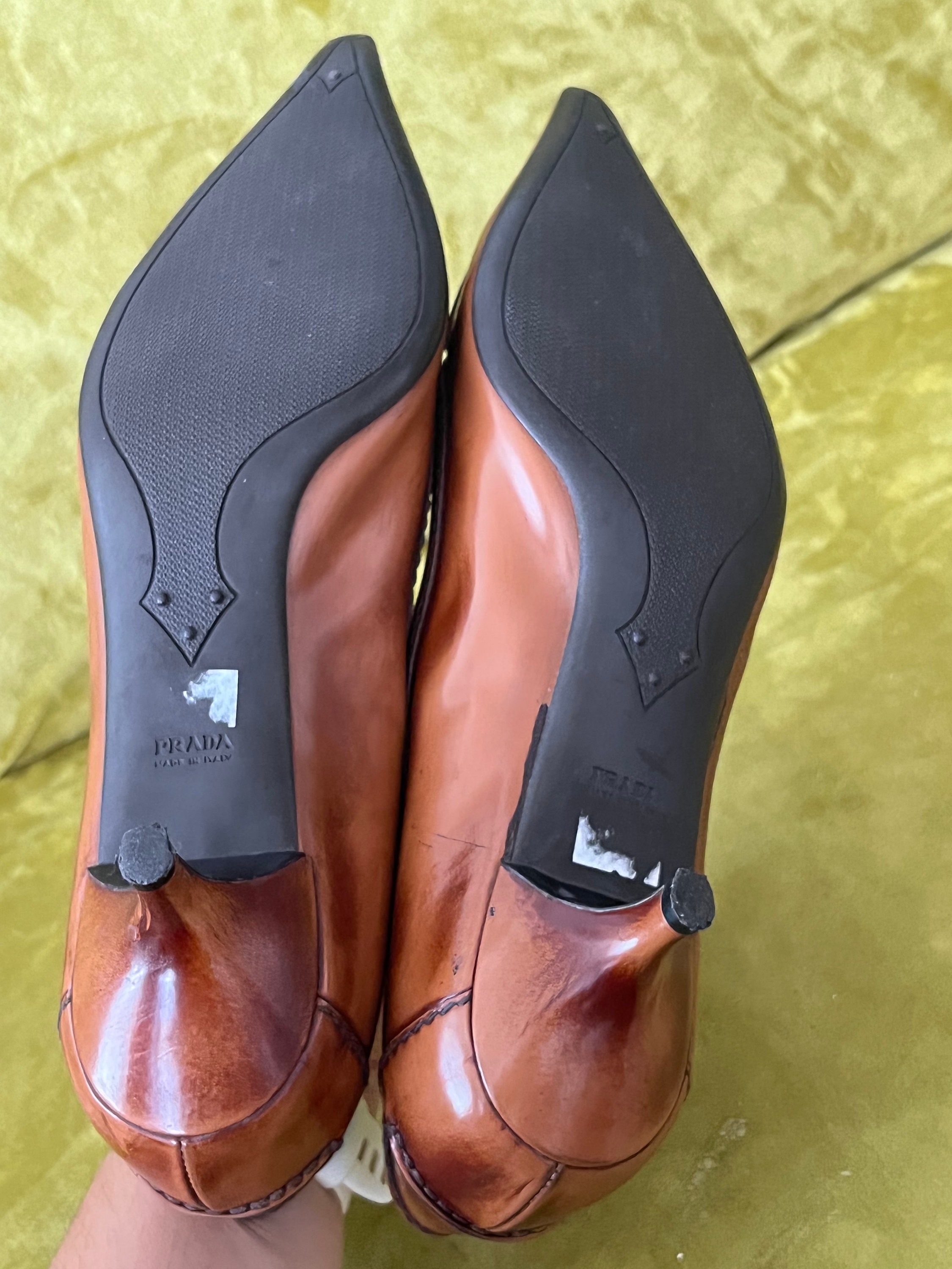 Cognac kitten heels clearance