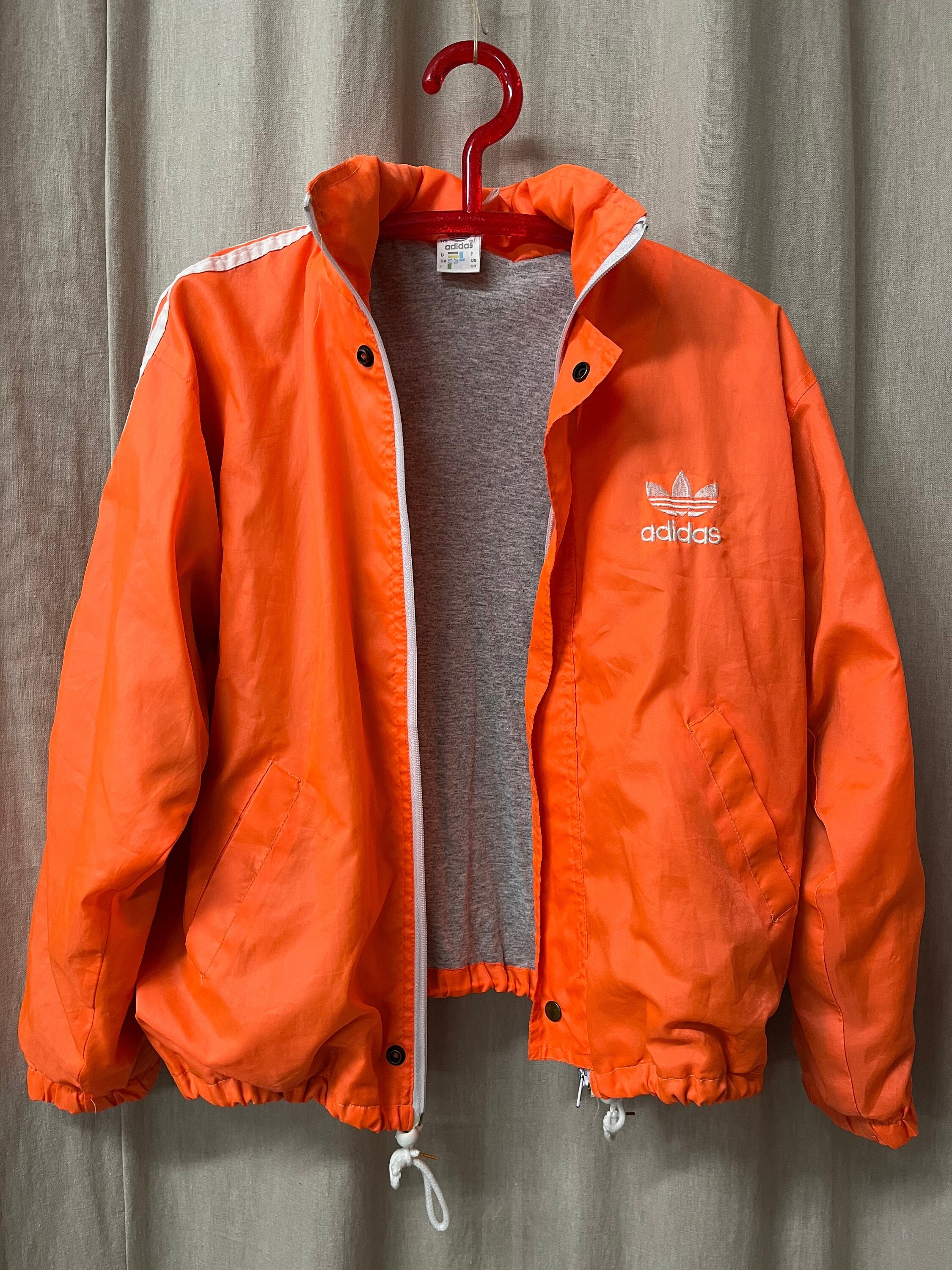 Vintage ADIDAS Track Top Jacket 70s 80s Neon Orange in - Etsy