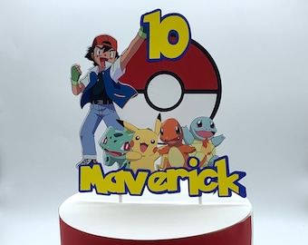 Personalized POKEMON Cake Topper - Party Picks -