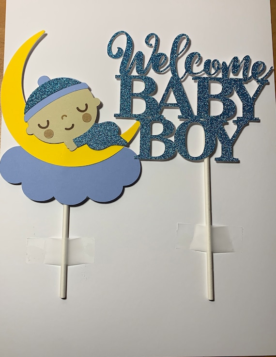 Welcome baby boy cake topper sales