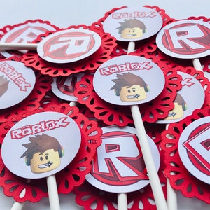 ROBLOX Cupcake Topper Party Picks Set of 12 image 4