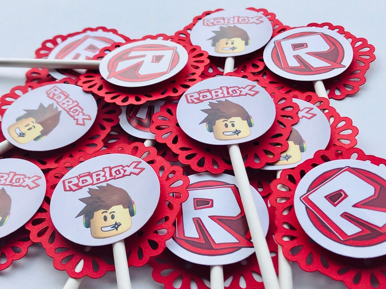 ROBLOX Cupcake Topper Party Picks Set of 12 Etsy