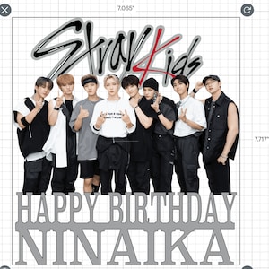 Topo de bolo personalizado STRAY KIDS - Kpop - Aniversário
