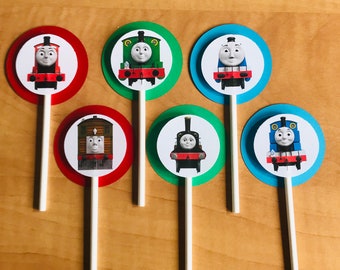 THOMAS and FRIENDS Cupcake Topper - Party Picks - Set of 12 -