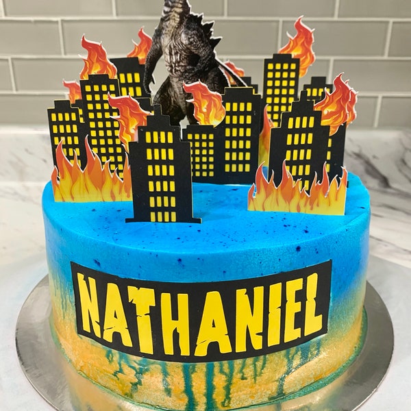 Personalized GODZILLA CAKE TOPPER