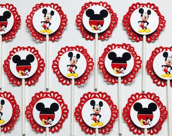 MICKEY MOUSE Cupcake Toppers - Party Picks - DISNEY - Set of 12 -