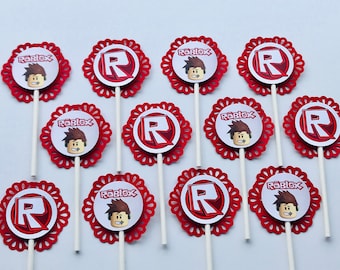 ROBLOX Cupcake Topper -Party Picks - Set of 12 -