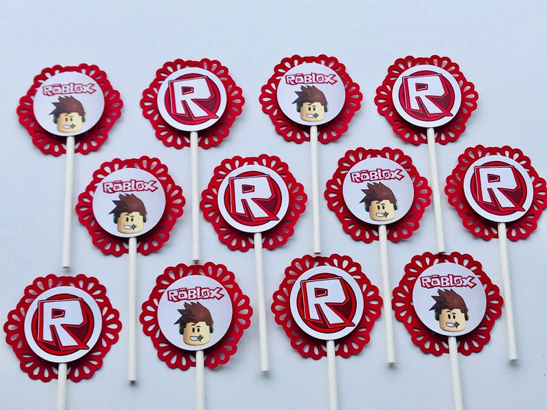 ROBLOX Cupcake Topper Party Picks Set of 12 image 1