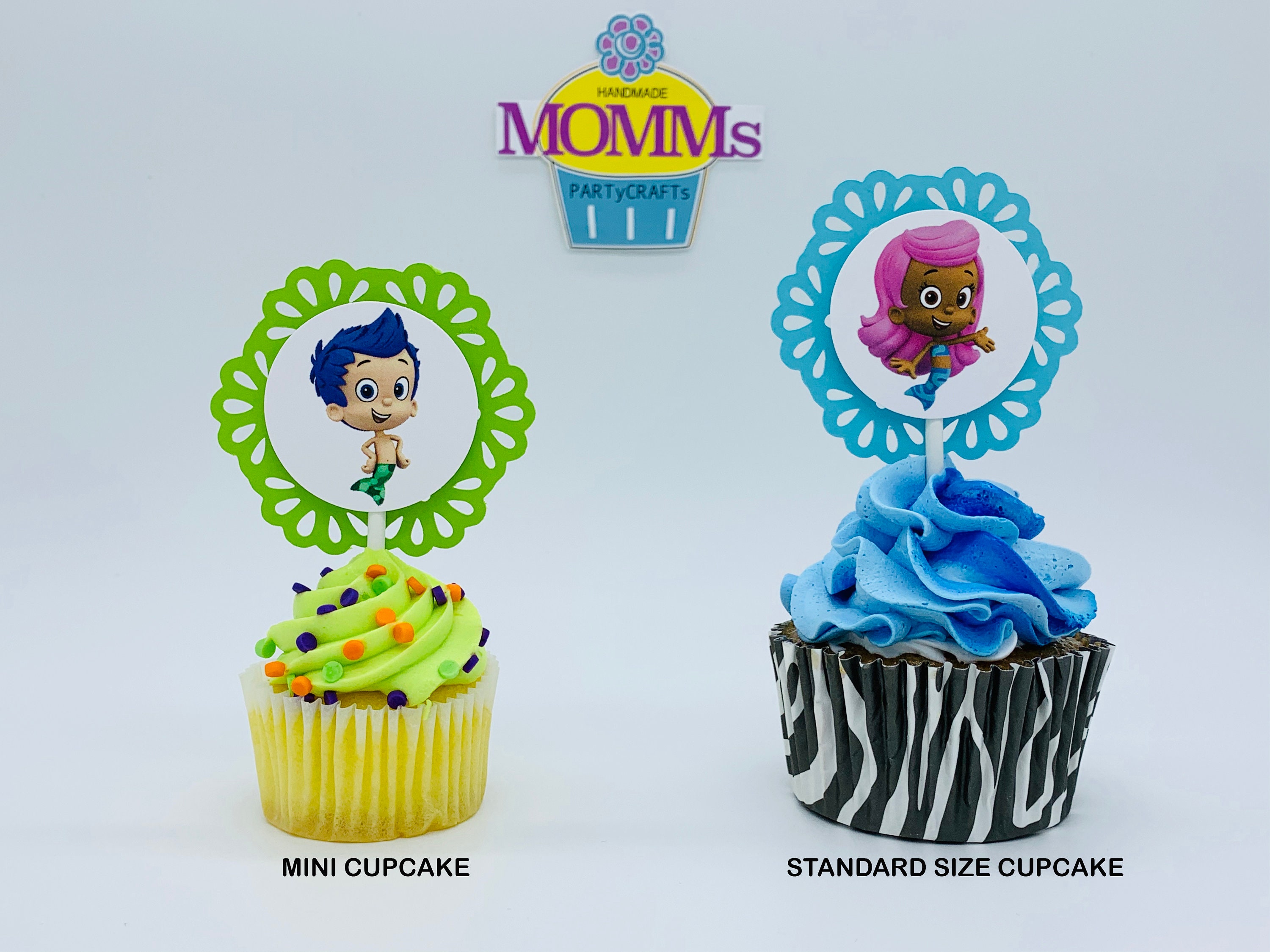 BUBBLE GUPPIES Cupcake Topper -Party Picks - Set of 12 -