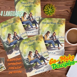 Carte numérique JW magnifique "Allez, faites des disciples" 4 langues! 5x7 également en anglais, espagnol, allemand, encouragement pionniers