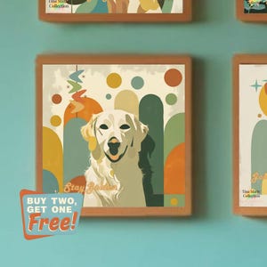 Golden Retriever Art Print: Mid-Century Modern Dog Wall Art - &quot;Finn&quot;