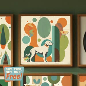 Labrador Retriever Mid-Century Modern Art Print: Retro Dog Wall Art - &quot;Nova&quot;