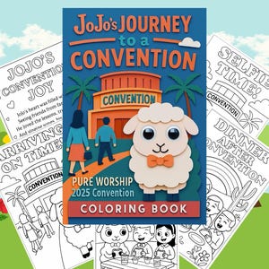 JW Digital Coloring Book &quot; JoJo&#39;s Journey to a Convention &quot; Pure Worship 2025 printable download pages Jehovah&#39;s Witnesses Child&#39;s Activity