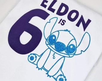 Personalised Stitch birthday T-shirt