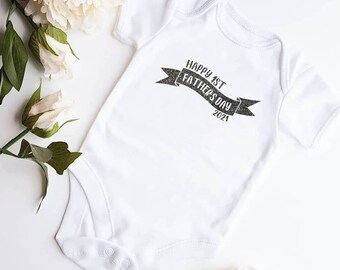 First Father's Day 2023 glitter print vest. First Father's Day bodysuit. 1st Father's Day gift.