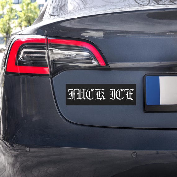 Fu% ICE White logo Car magnets