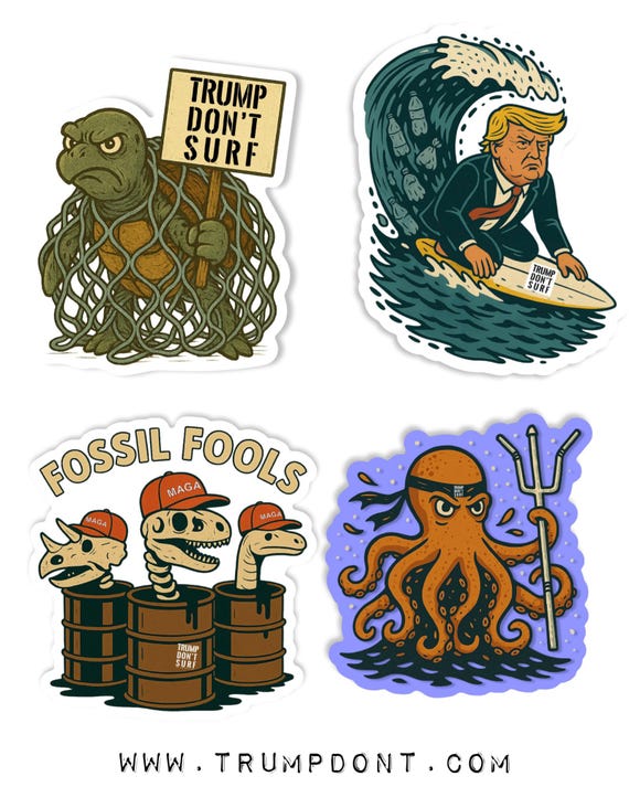 Anti trump stickers Limited edition-Planet warriors Die-cut bumper stickers