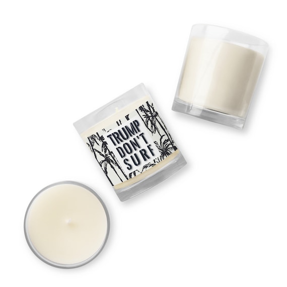 Palm Trees TDS Glass jar soy wax candle