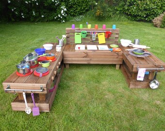 Palettenmöbel - Kinderküche XL aus Holz für Garten