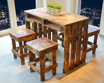 Pallet Seating Group – pallet table & Stool