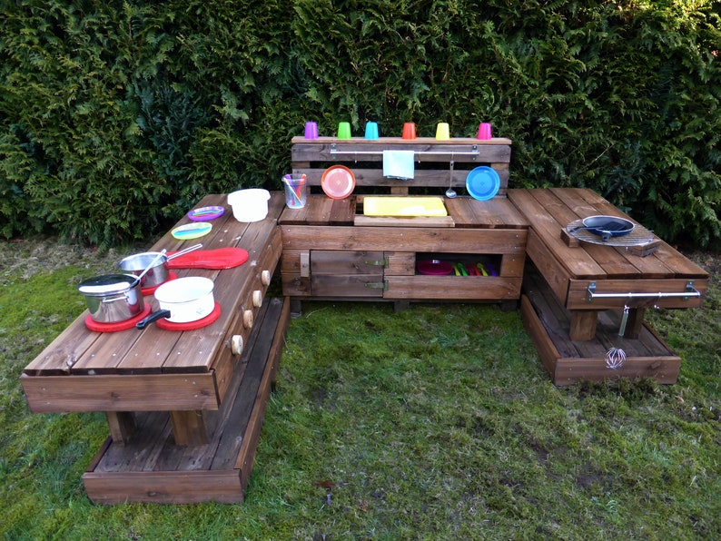 Palettenmöbel Kinderküche XL aus Holz für Garten Bild 1