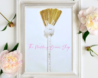 White - "I DO!" WEDDING BROOM