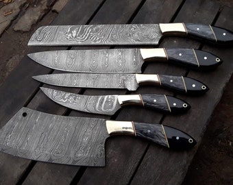 Damascus handmade, chef set of 5 pieces