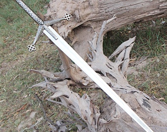 Custom Handmade Steel Blade Sword With Leather Sheath