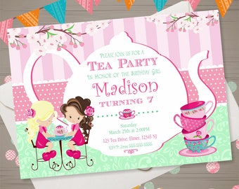 tea party invitation tea party birthday invitation tea party invite birthday tea party ideas tea party printables girls tea party supplies