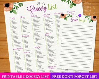 grocery list etsy