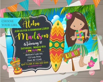 hawaiian invite etsy