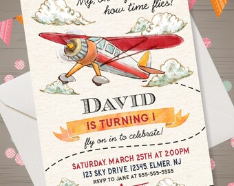 airplane invitation etsy