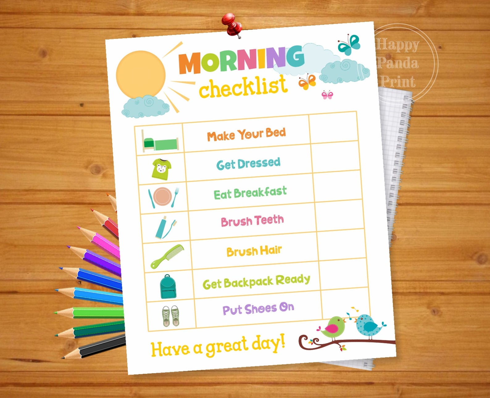 MORNING CHECKLIST Printable Morning Routine Checklist Etsy