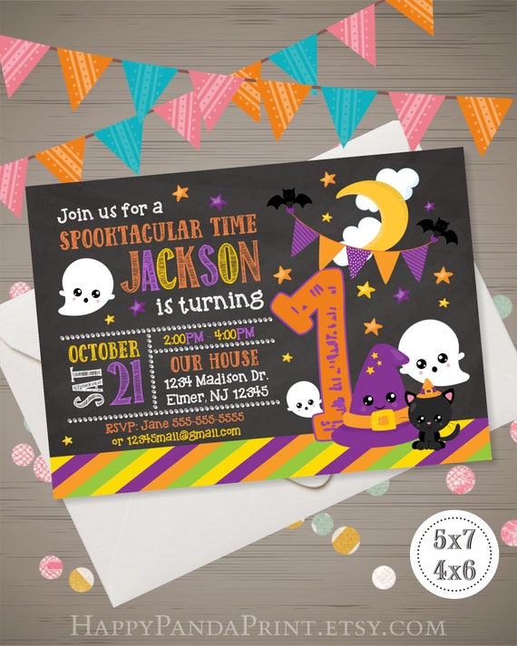halloween first birthday invitation halloween birthday party etsy