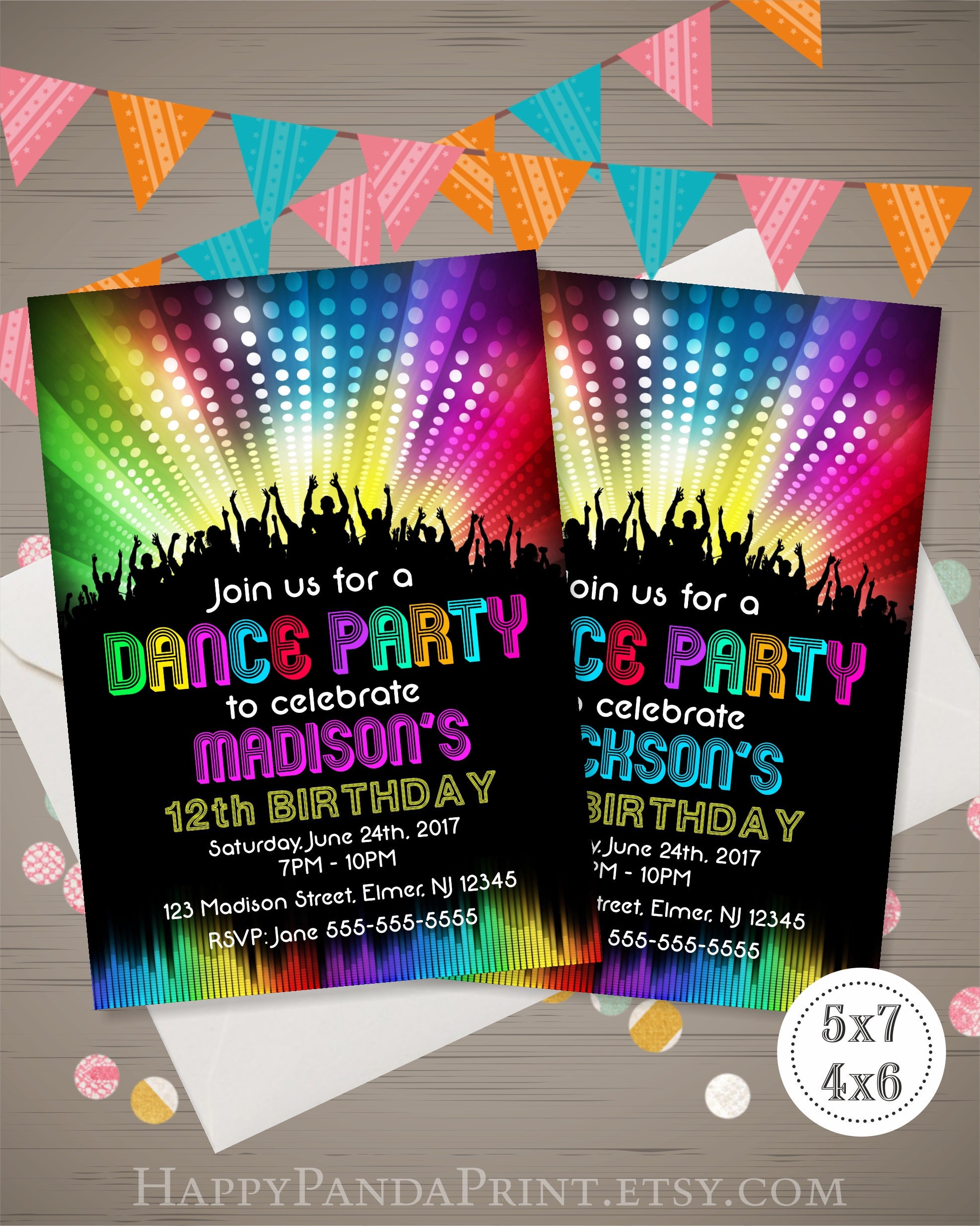 dance-party-invitation-disco-party-invitation-disco-dance-etsy