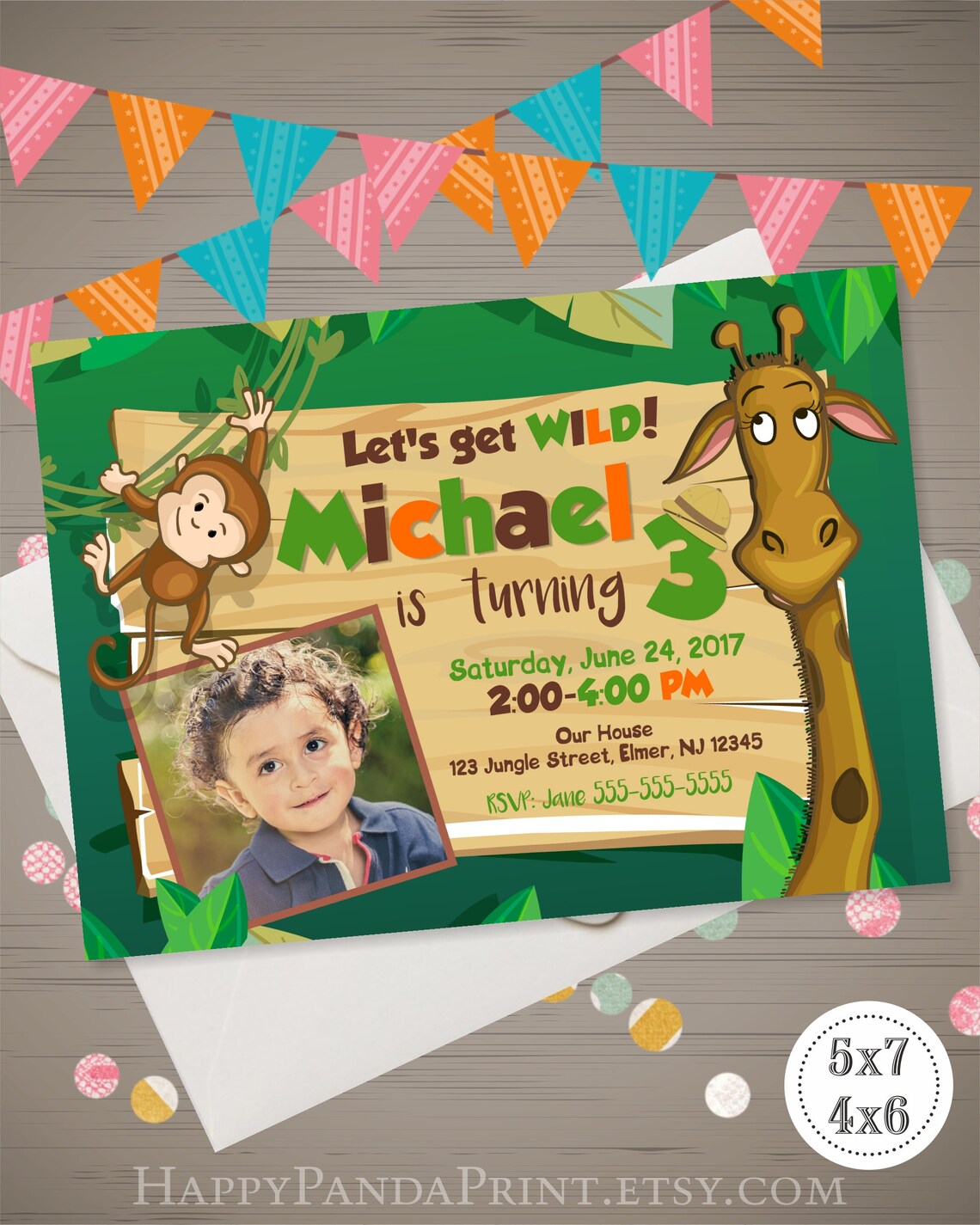JUNGLE Birthday Invitation Zoo Birthday Invitation Zoo Etsy