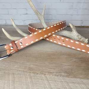 Plain Leather Buckstitch Belt