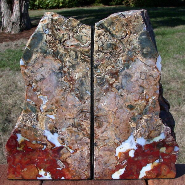 SUPER COLORFUL 9+ lb. Marston Ranch Jasper Bookends - Beautifully Polished Natural Stone!!
