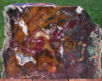Gorgeous RED, GREEN & GOLD 32+ lb. Marston Ranch Jasper Sculpture - Beautifully Polished Natural Stone!!