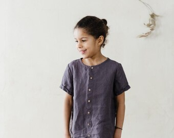 Linen Shirt Felix with Short Sleeves | Optional Embroidery