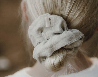 Organic Linen Hair Scrunchie: Soft Hair Tie