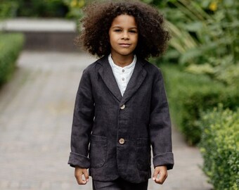 Warm Linen Jacket Frankie for kids | Optional Embroidery