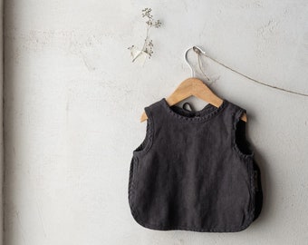 Basic Linen Baby Vest | Optional Embroidery