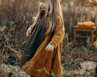 Warm Linen Coat River for Girls