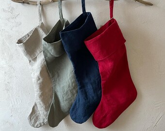 Ready to Ship | Linen Christmas Stocking