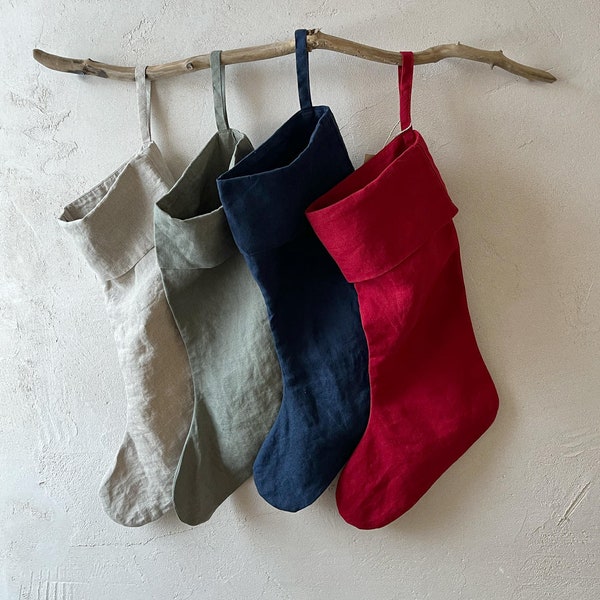 Ready to Ship | Linen Christmas Stocking